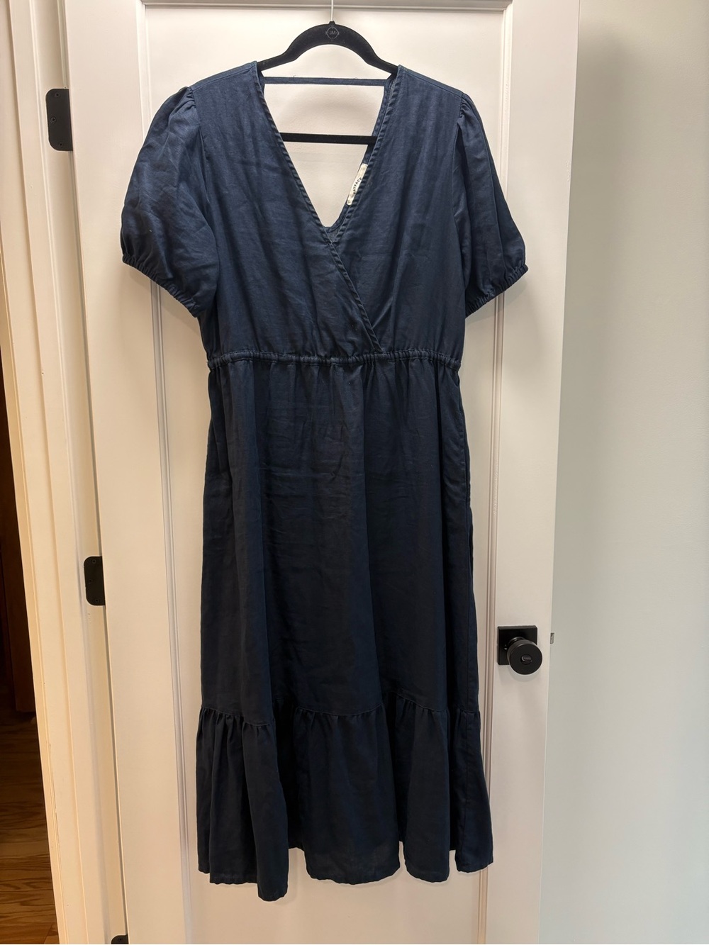 Fat Face Navy V-Neck Tiered Midi Dress